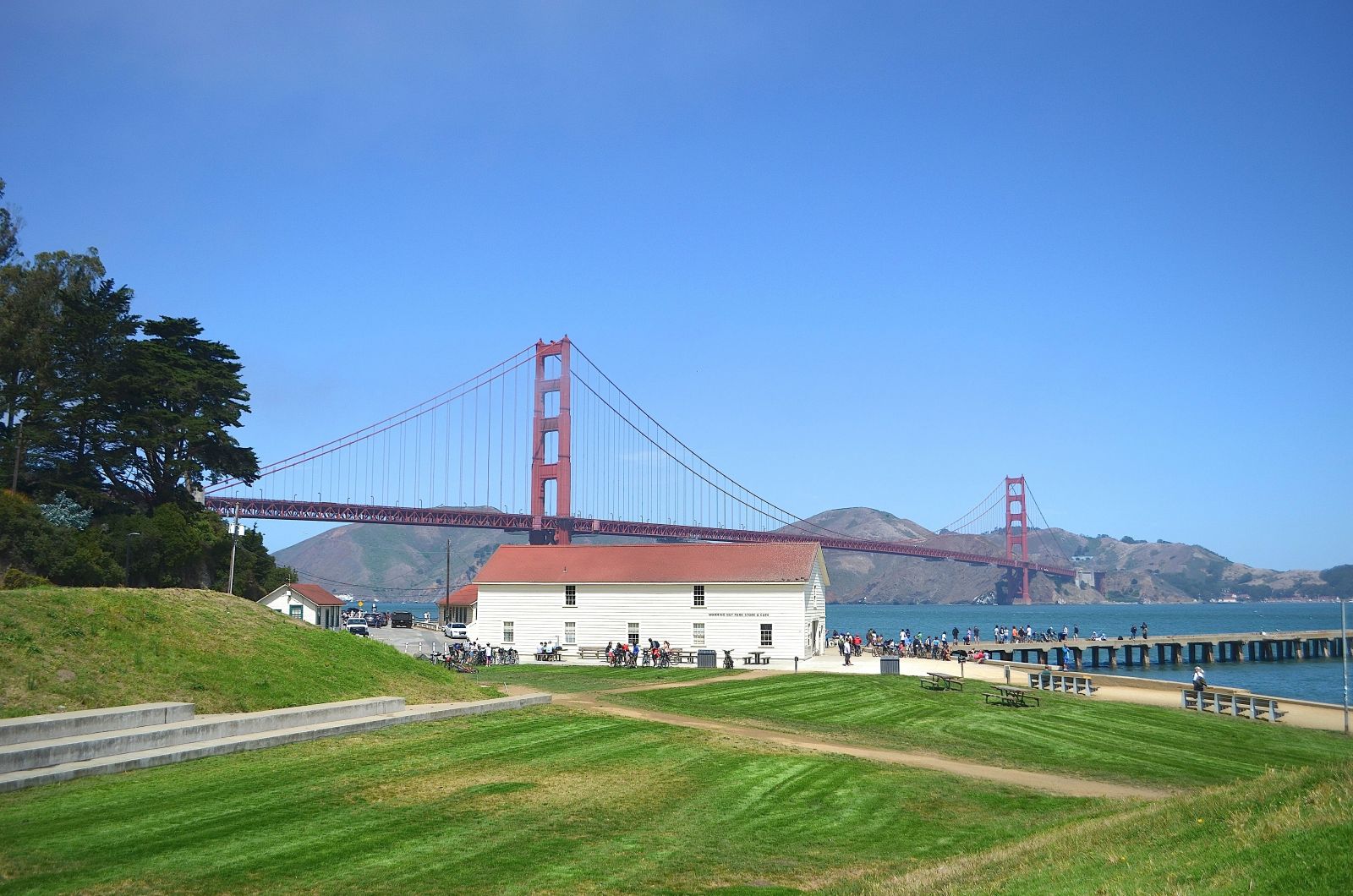 Crissy Field with views of Golden Gate Bridge