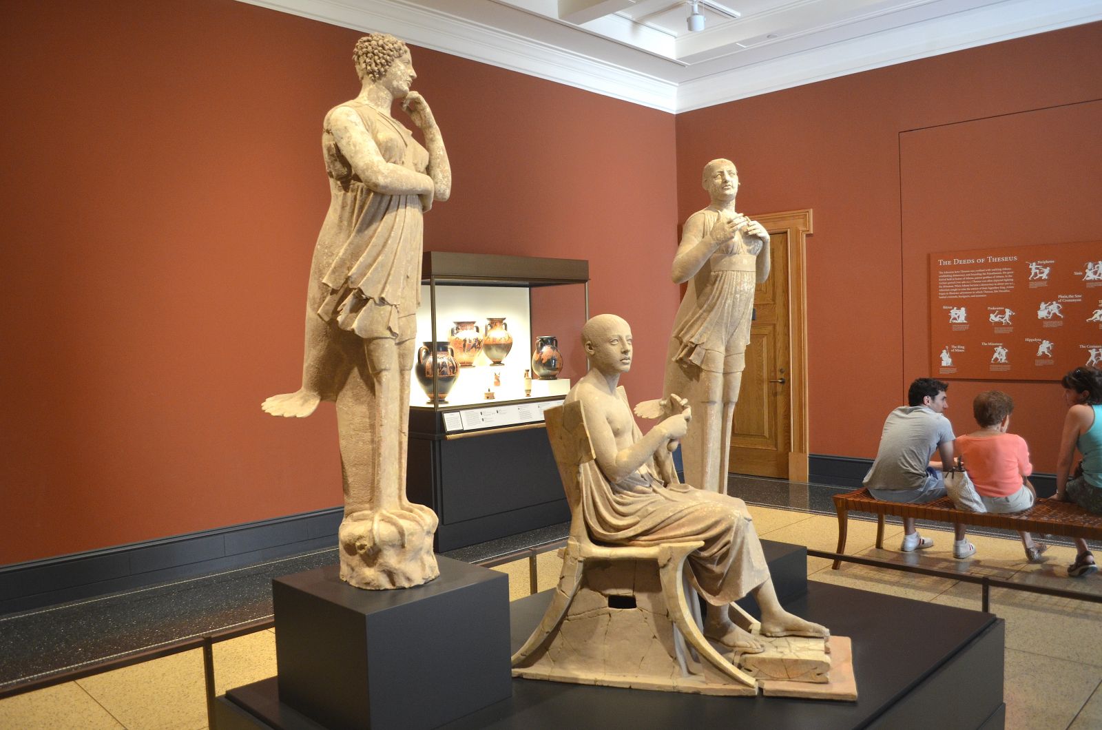 Getty Villa: Orpheus and Sirens sculptures. Getty Villa: Orpheus and Sirens sculptures.