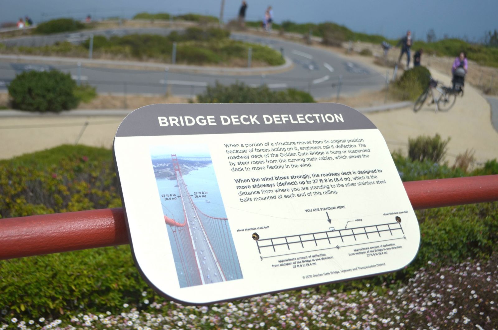 Golden Gate Bridge deck deflection