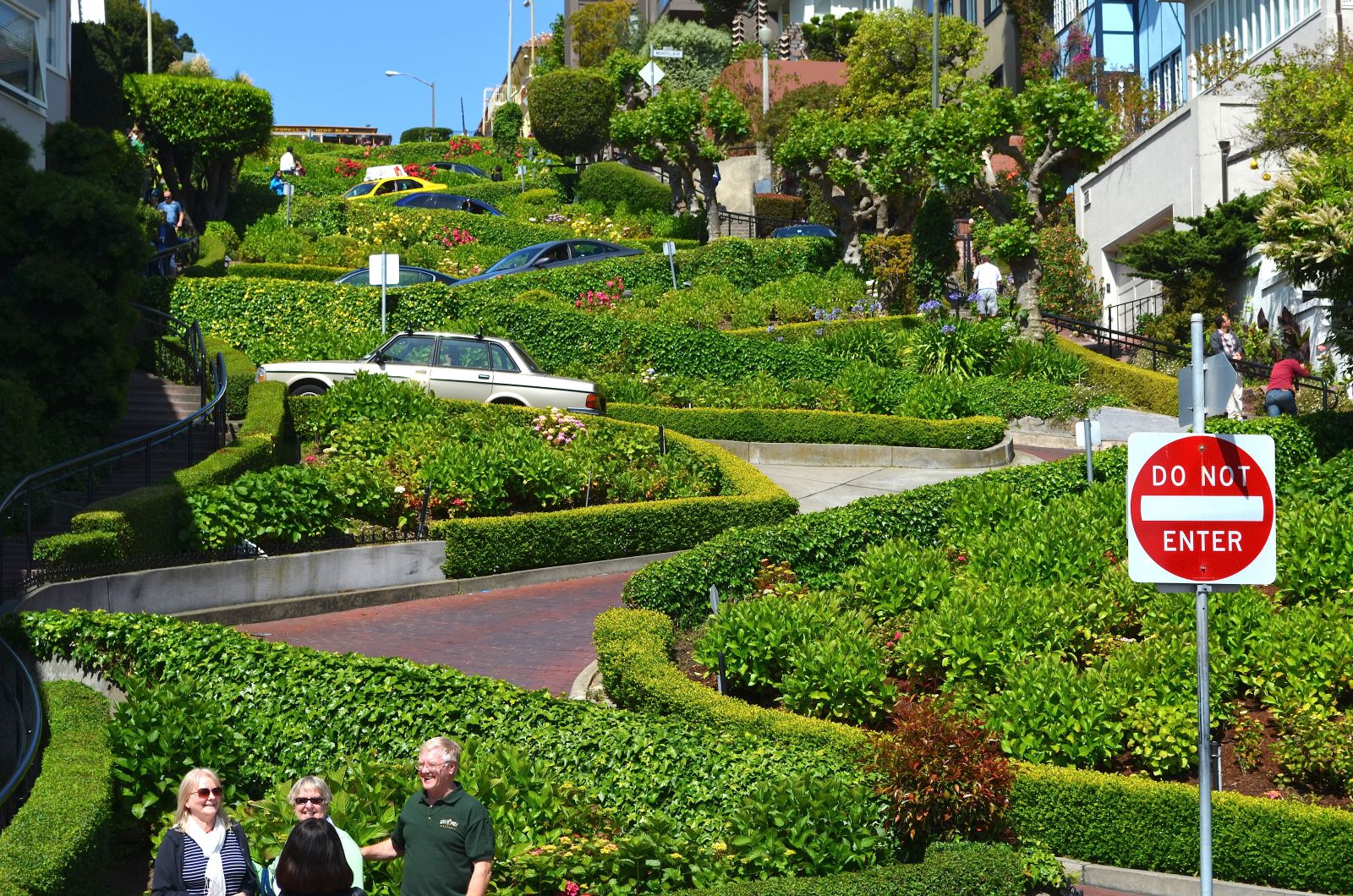 Driving down Lombard Street San Francisco