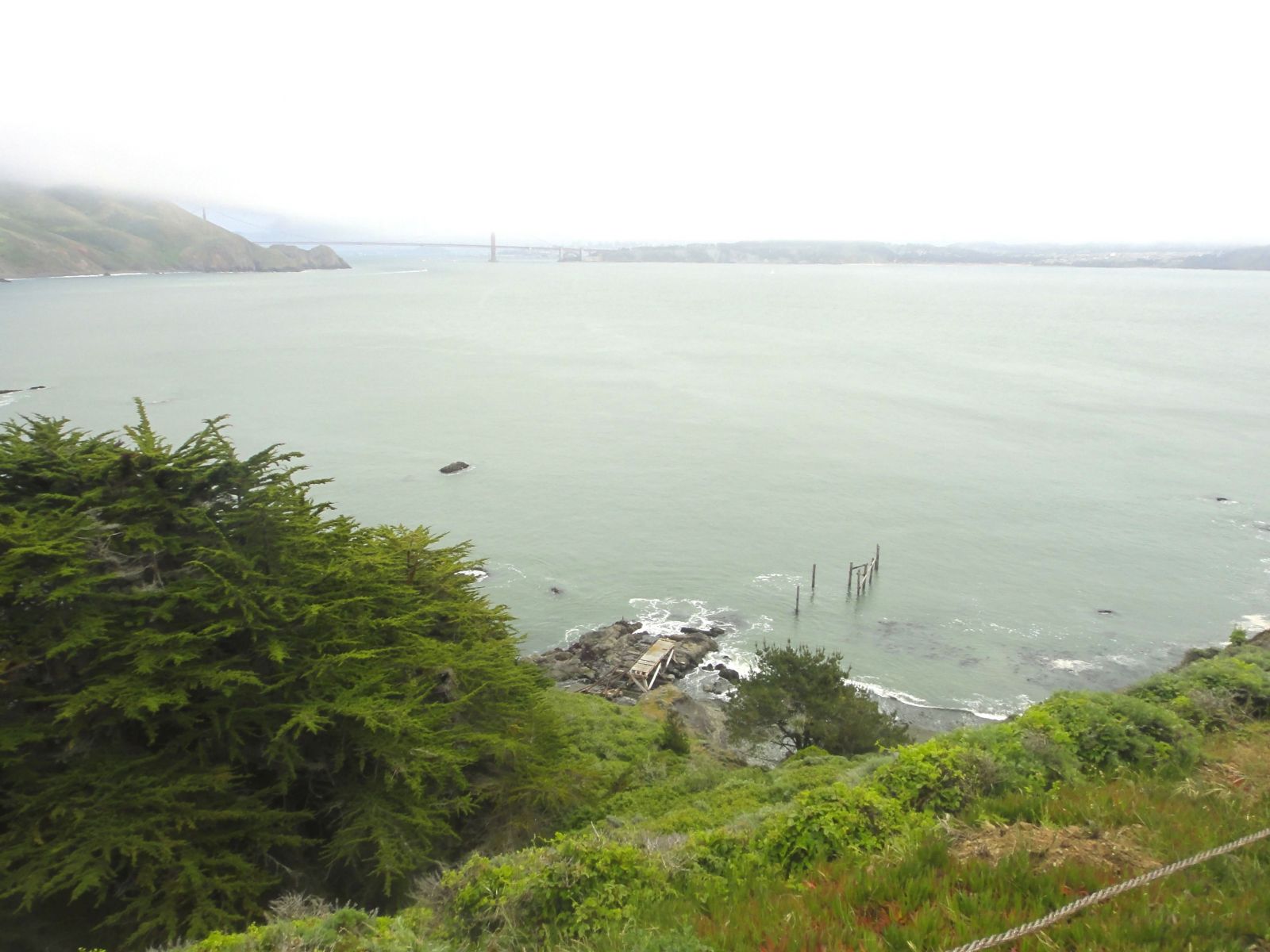 Views from Marin Headlands on foggy day.