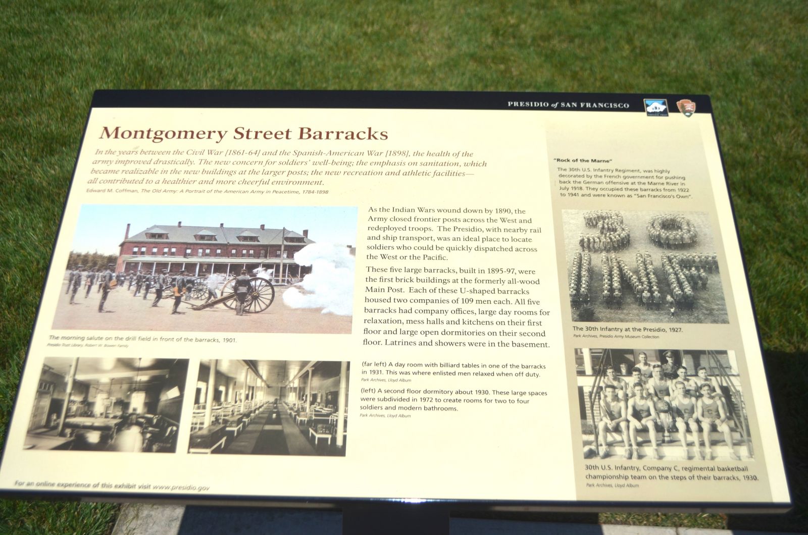 montgomery street barracks at the Presidio.