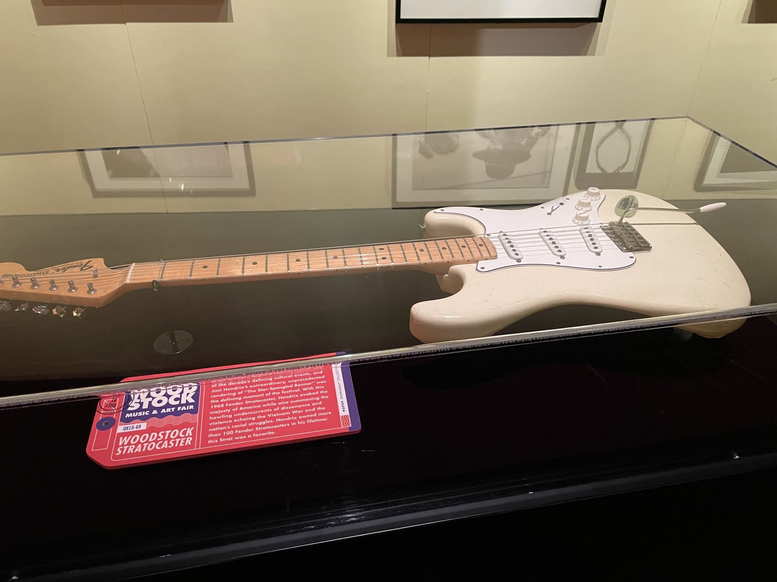 Jimi Hendrick's guitar that he played at Woodstock, at Seattle's Museum of Pop Culture.