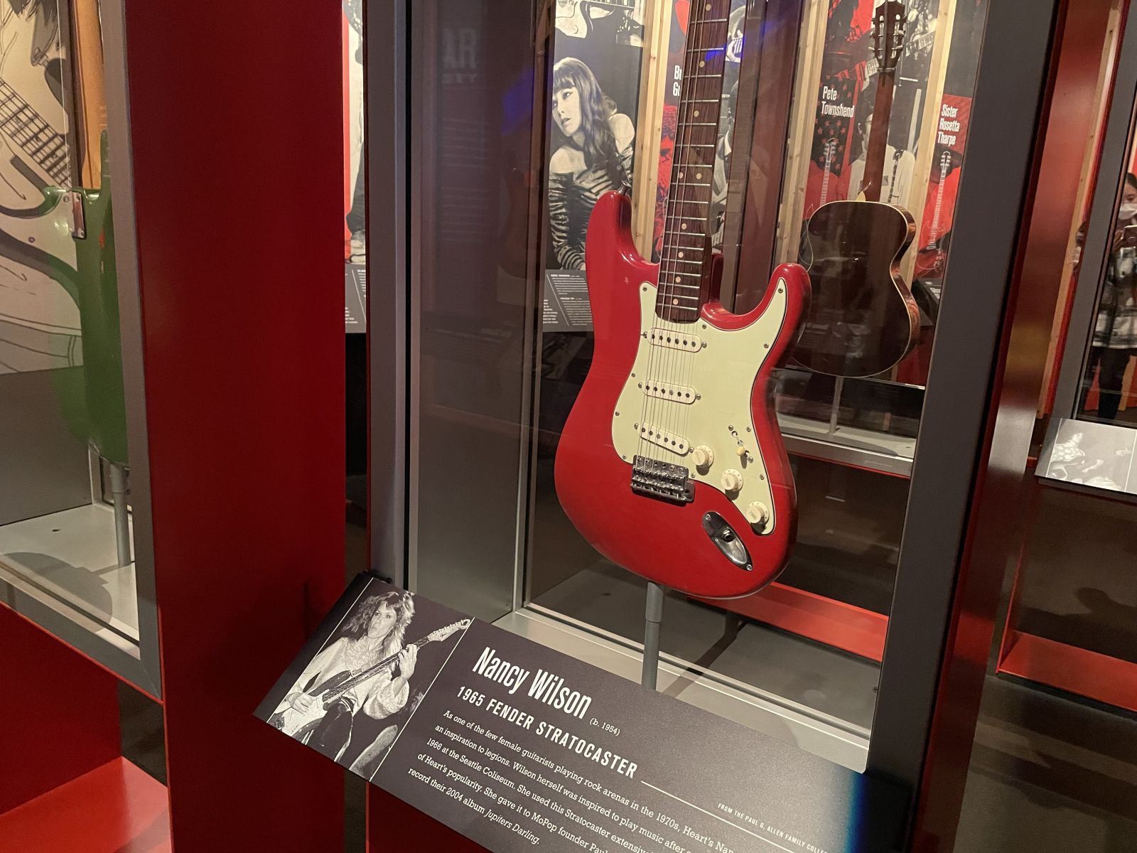 Nancy Wilson's guitar on display, at Museum of Pop Culture, Seattle.